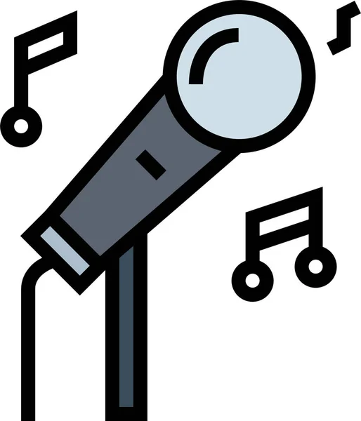 Значок Співака Мікрофона Заповненому Стилі — стоковий вектор