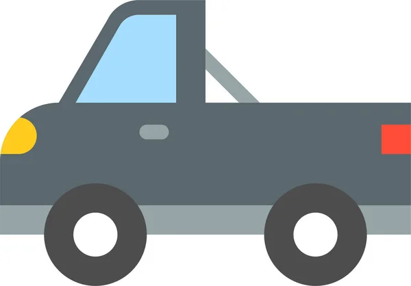 Pickup Coche Camioneta Icono Tráfico Estilo Plano — Vector de stock