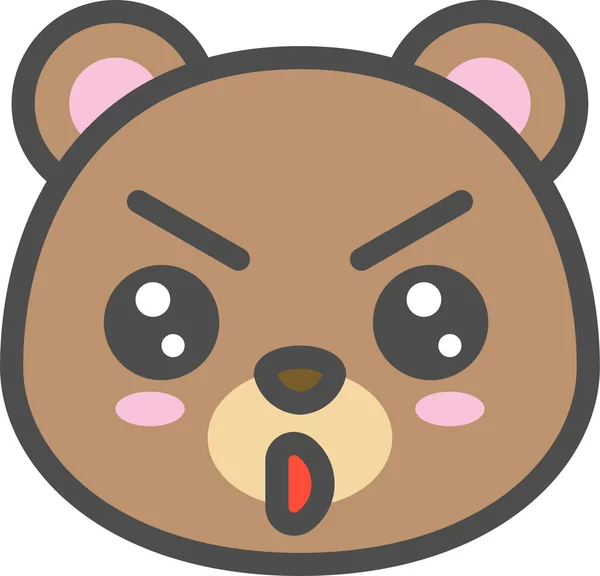 Avatar Bear Cute Icon Filled Outline Style — Stock vektor