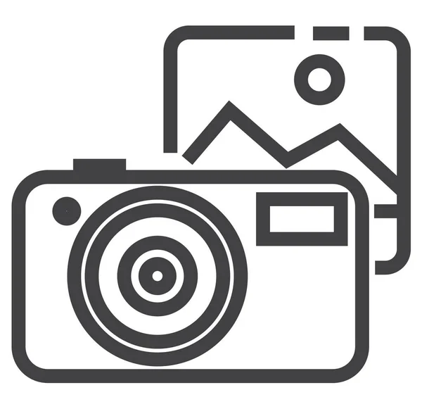 Photography Gallery Photos Icon Outline Style — Stockvector