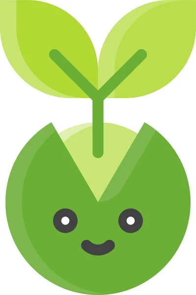 Nature Sapling Spring Icon Flat Style — Stock Vector