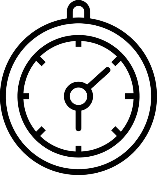 Icône Numéro Date Horloge Dans Style Contour — Image vectorielle