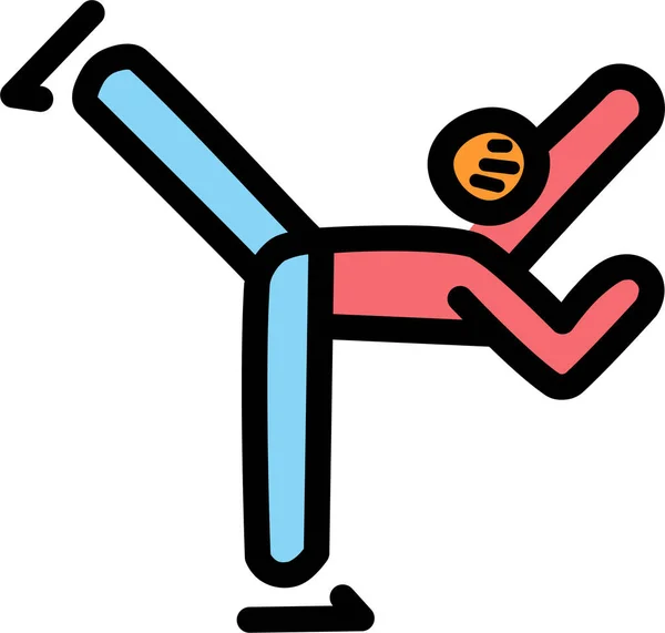 Taneční Figurka Olympijské Ikony Stylu Vyplněného Obrysu — Stockový vektor