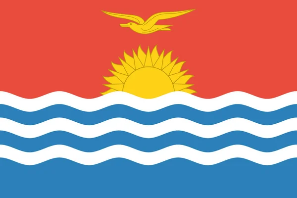 Drapeau Pays Kiribati Icône Dans Style Plat — Image vectorielle