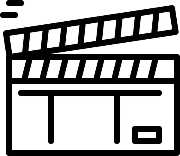 Cine Clapperboard Icono Película Estilo Esquema — Vector de stock