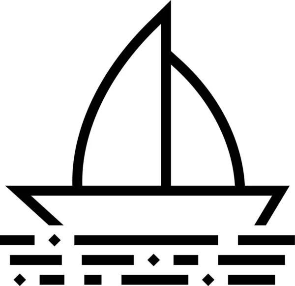 Barco Ícone Férias Barco Estilo Esboço — Vetor de Stock