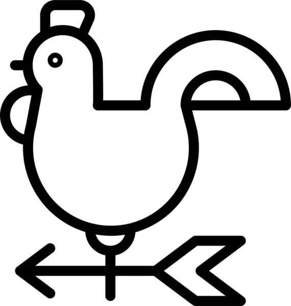 Direction Rooster Spring Icon Outline Style — Stock Vector