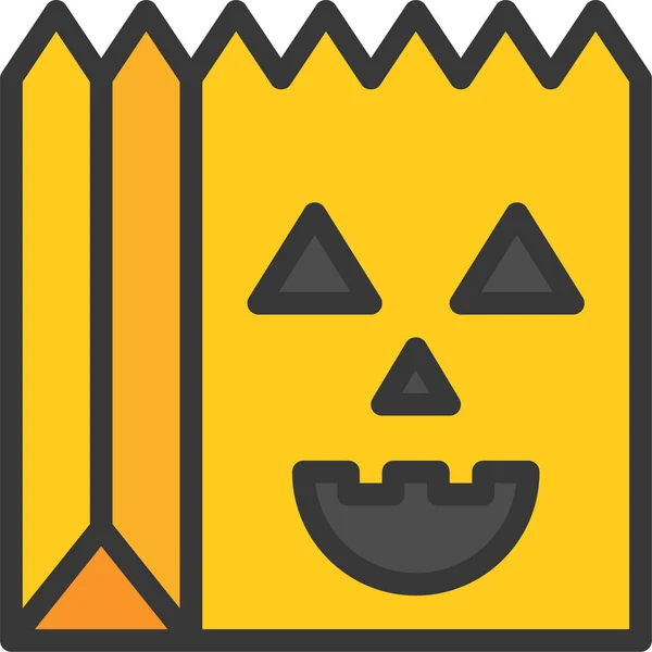 Tasche Halloween Halloween Bag Icon Gefüllten Outline Stil — Stockvektor