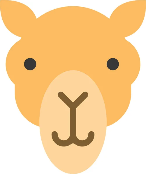 Animal Camello Icono Cara Estilo Plano — Vector de stock