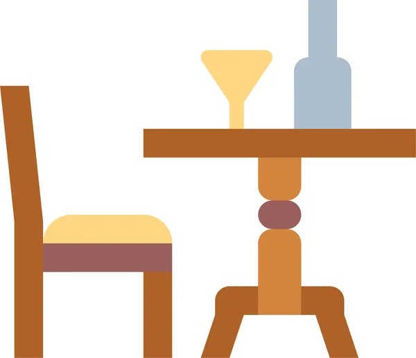 餐桌家具图标 扁平风格 — 图库矢量图片