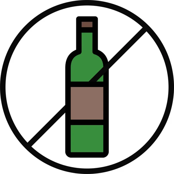 Alergia Alcohol Evitar Icono Estilo Contorno Lleno — Vector de stock