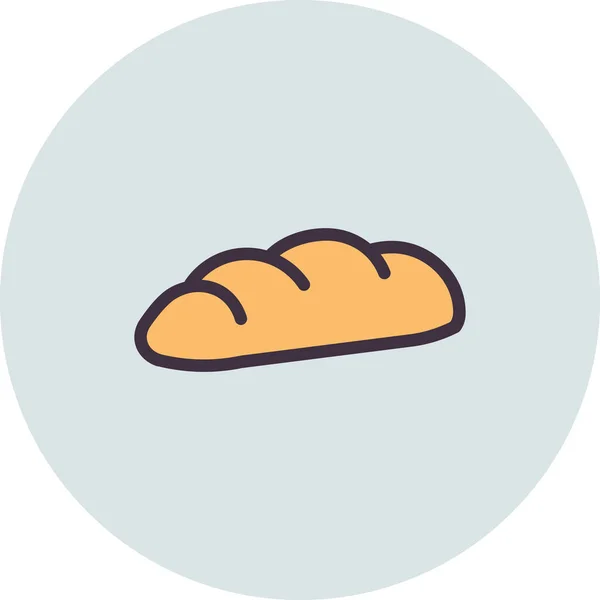 Hornear Panadería Icono Del Pan Estilo Contorno Lleno — Vector de stock