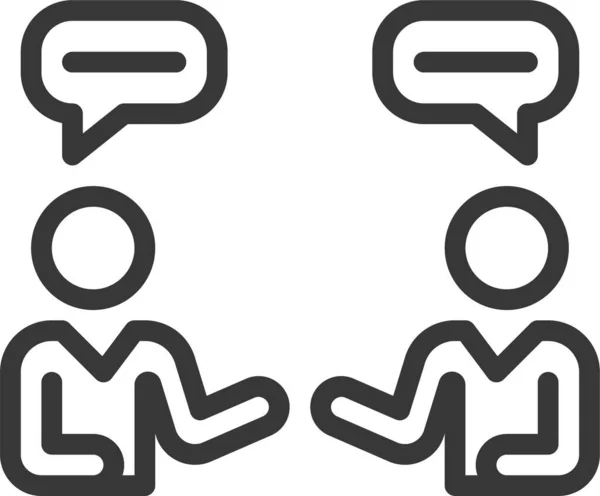 Comunicación Conversación Icono Red Estilo Esquema — Vector de stock