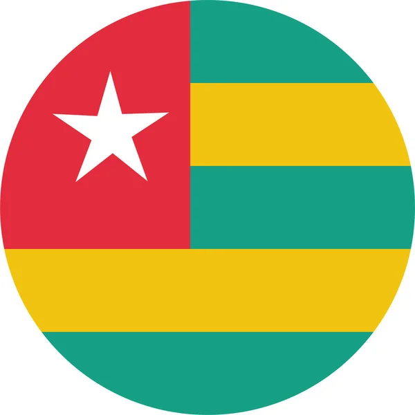 Drapeau Pays Icône Togo Dans Style Plat — Image vectorielle