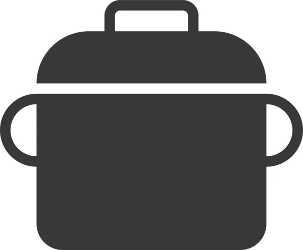 Kuchyně Kuchyňské Nádobí Pot Ikona Pevném Stylu — Stockový vektor