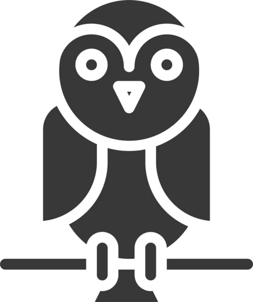 Animal Barn Owl Bird Icon Solid Style — Διανυσματικό Αρχείο