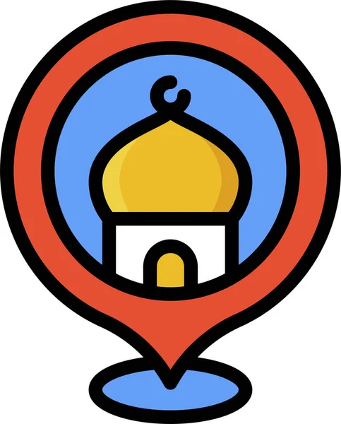 Islam Location Mosque Icon Ramadan Eid Category — Stock Vector