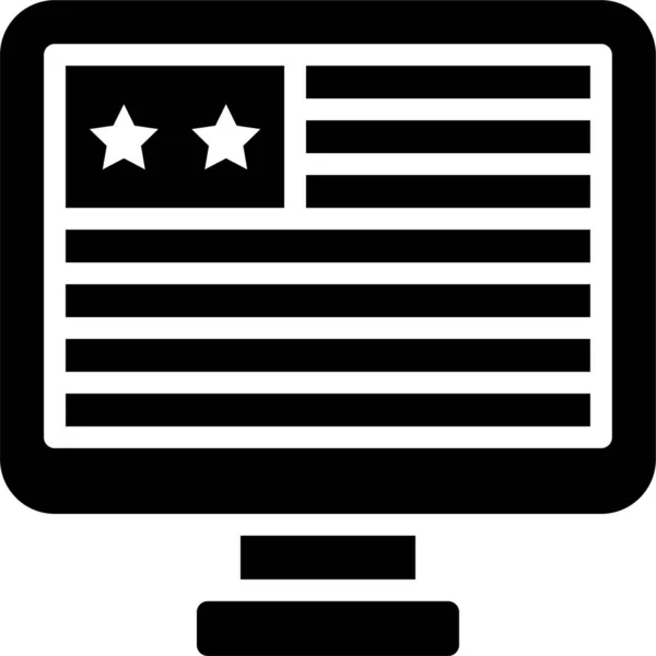 Amerika Bilgisayar Bayrağı Simgesi — Stok Vektör