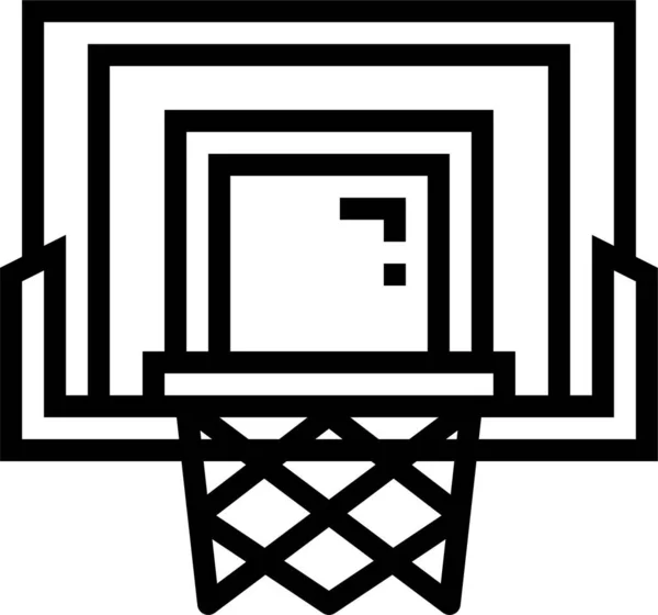 Basketbal Competitie Hoepel Pictogram Contourstijl — Stockvector