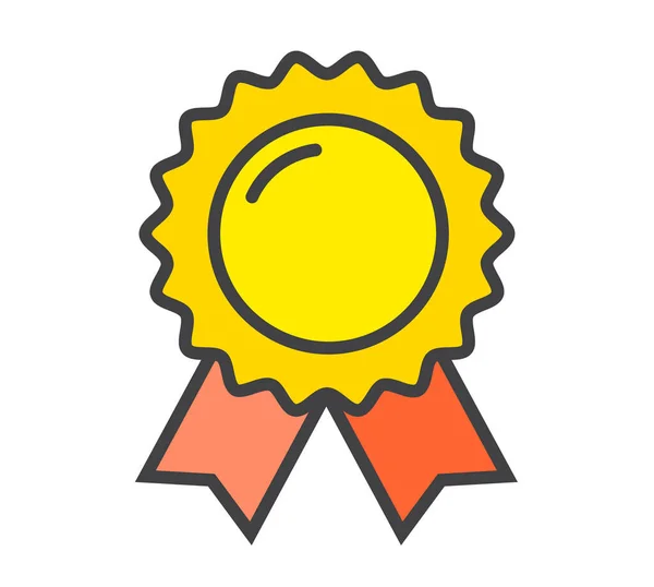 Achievement Award Badge Icon Filled Outline Style — Stock Vector