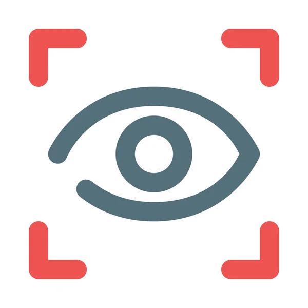 眼球视网膜扫描仪图标 轮廓样式 — 图库矢量图片