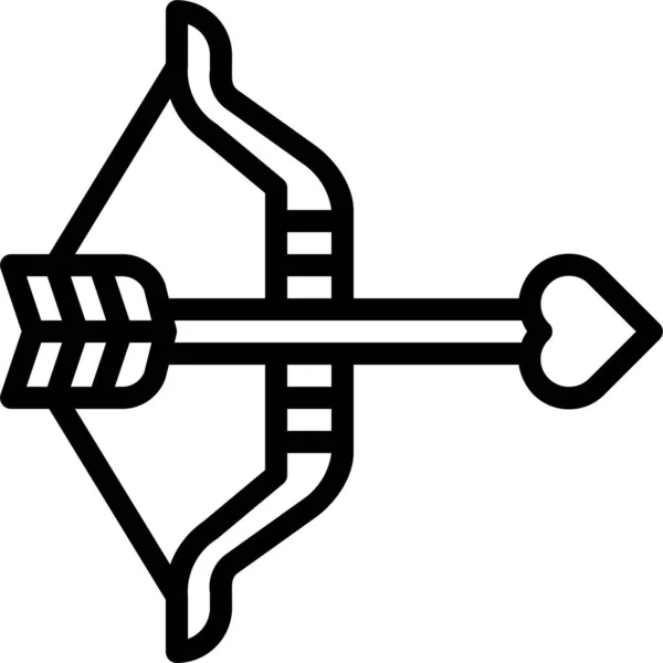 Стрілка Куполоподібна Піктограма Любові Контурному Стилі — стоковий вектор
