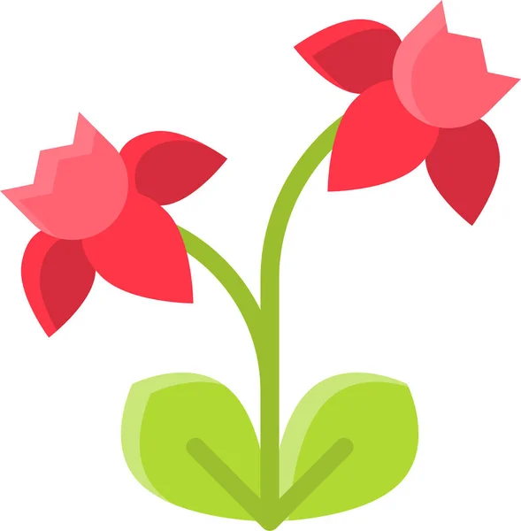 Květinová Květinová Ikona Plochém Stylu — Stockový vektor