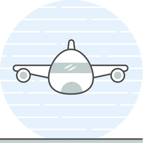 飞机机场图标 轮廓风格 — 图库矢量图片