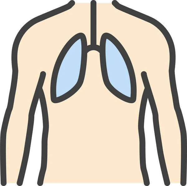 Fluorografía Pulmones Neumonía Icono Estilo Contorno Rellenado — Archivo Imágenes Vectoriales