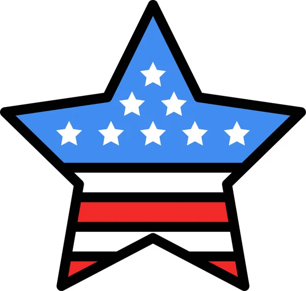 独立日 Independence Day 类别中的美国徽章等级图标 — 图库矢量图片