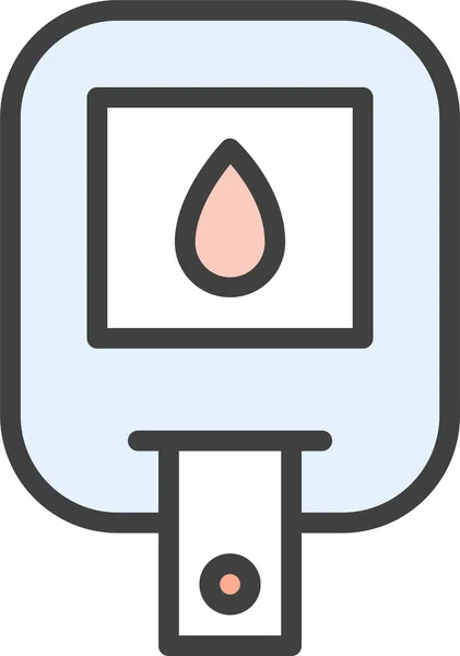 Kontrola Krve Krevní Test Diabetes Ikona — Stockový vektor