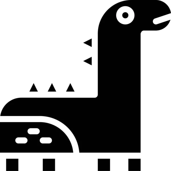 Dieren Dinosaurus Pop Pictogram Massieve Stijl — Stockvector