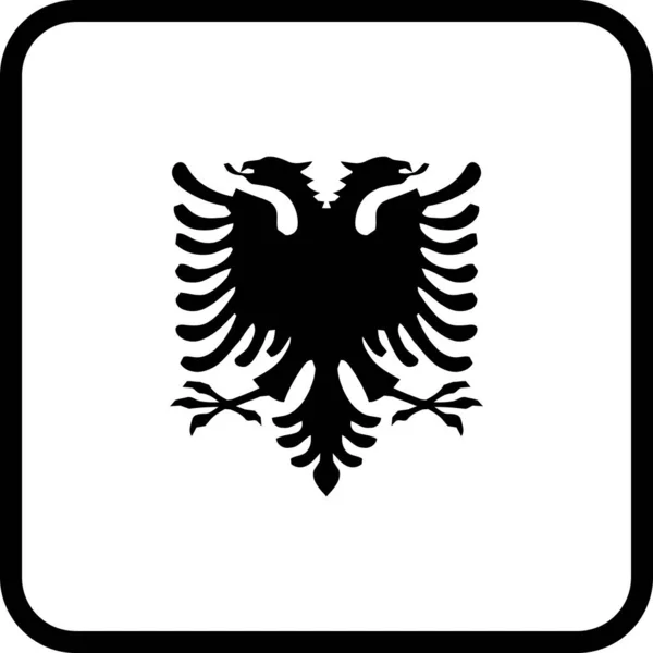 Albania Albanian Country Icon Estilo Esquema — Vector de stock