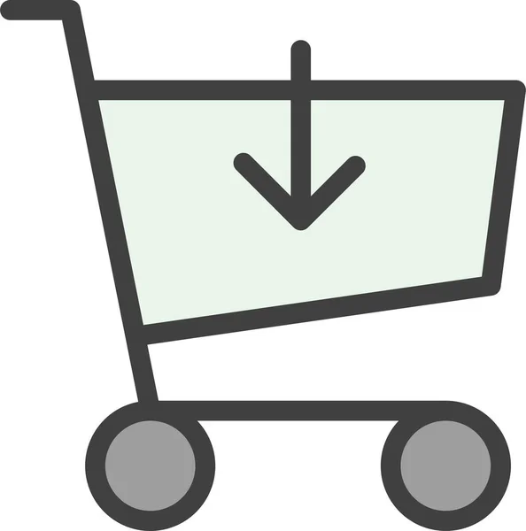 Cart Add Shopping Icon Filled Outline Style — Stock Vector