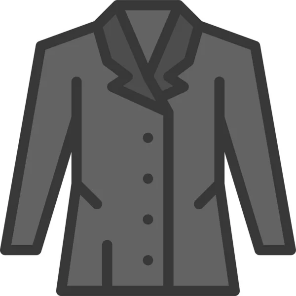Ubrania Płaszcz Moda Ikona Stylu Wypełniony Zarys — Wektor stockowy