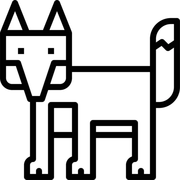 动物狐狸野生动物图标的轮廓风格 — 图库矢量图片