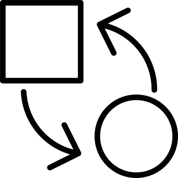 Troc Icône Monnaie Conversion Dans Style Contour — Image vectorielle