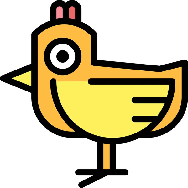 Animal Pájaro Chick Icono Estilo Contorno Lleno — Archivo Imágenes Vectoriales