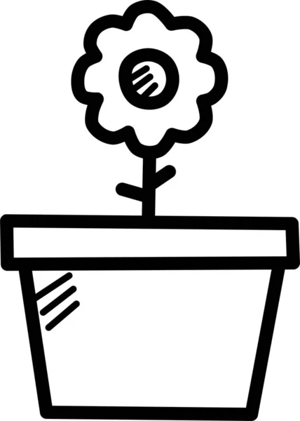 Květinový Květinový Zahradničení Ikona Ručně Kresleném Stylu — Stockový vektor