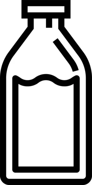 Botella Beber Icono Leche Estilo Del Esquema — Vector de stock