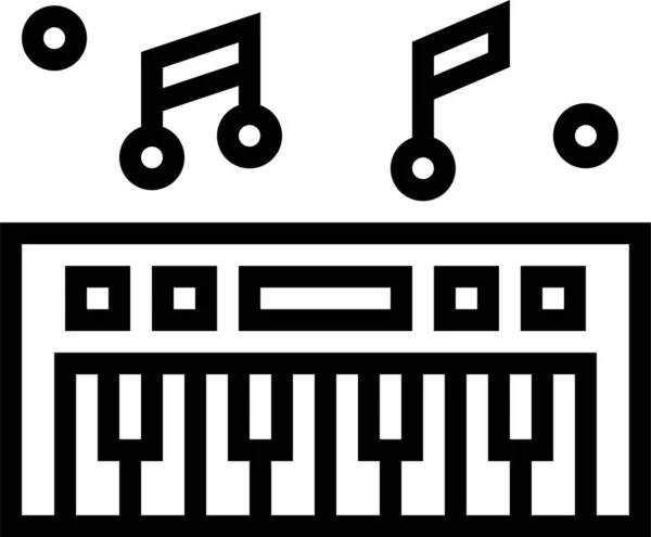 Electronics Keyboard Music Icon Outline Style — Διανυσματικό Αρχείο