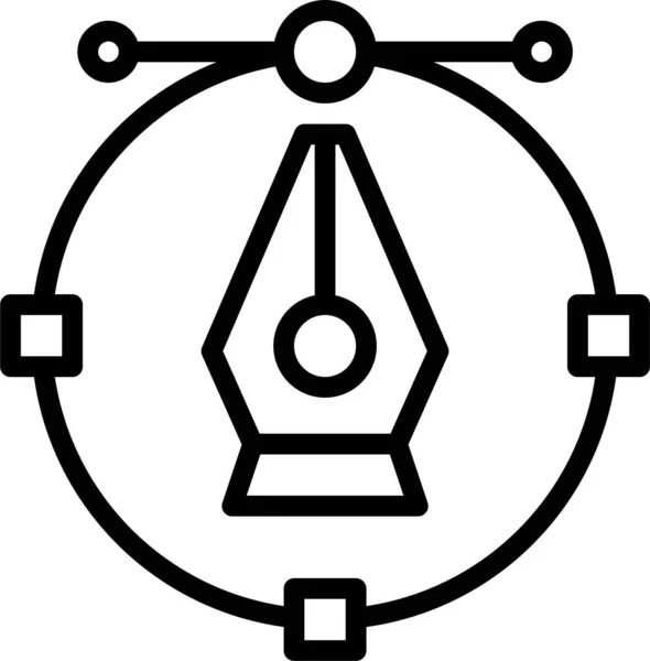 Икона Дизайна Безье Категории Образование Школа Обучение — стоковый вектор