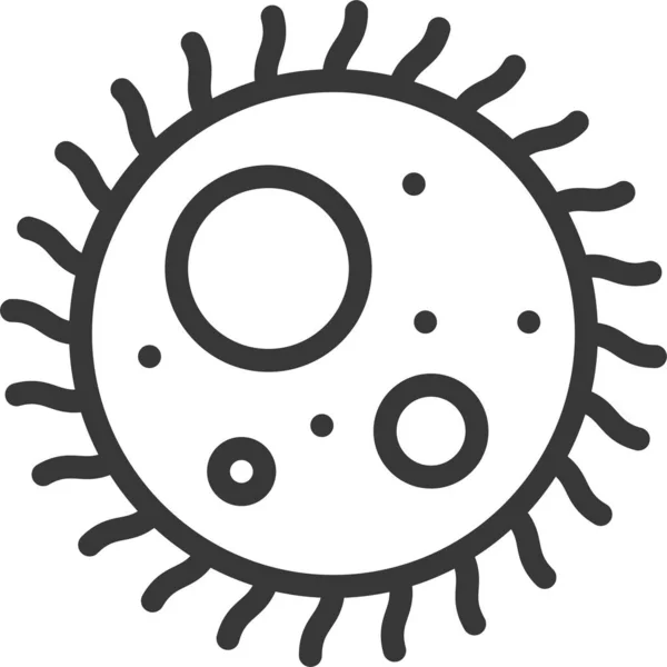 Ikona Bakteriálních Buněk Stylu Osnovy — Stockový vektor