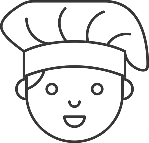 Avatar Chef Cocinero Icono Estilo Del Esquema — Archivo Imágenes Vectoriales