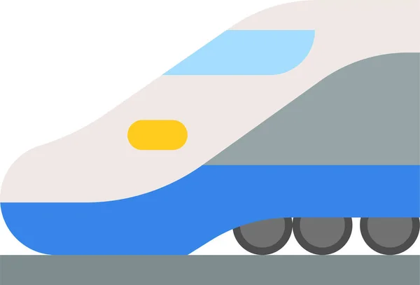 Bala Tren Alta Velocidad Tren Icono Tráfico Estilo Plano — Vector de stock