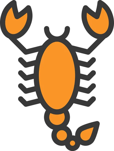Animal Arachnid Halloween Icon Filled Outline Style — Stock Vector