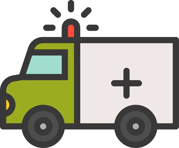 Army Force Medical Truck Icon Filled Outline Style — Stockvector