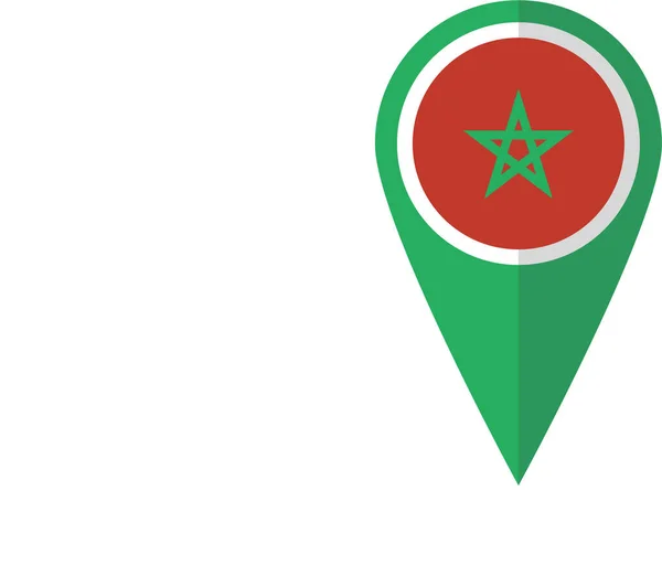 Flag Morocco Pin Icon Flat Style — Stock Vector