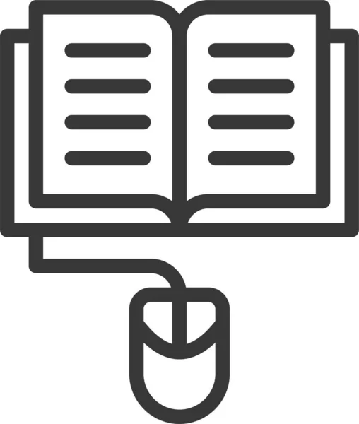Ikona Learningu Książki Zarysie — Wektor stockowy