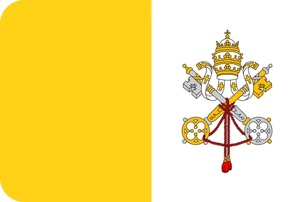 Länderflagge Papst Ikone Flachen Stil — Stockvektor